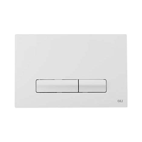 Plaque de commande WC double débit blanche 6,5mm en ABS – Force de déclenchement <20N – Pour réservoirs encastrés OLI (1/2)