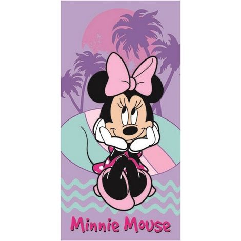 Serviette de plage - Minnie Portant ses Talons et son Nœuds Roses - 70x140 cm (1/3)