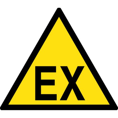Panneau danger zone ATEX ISO 7010 - Taille: 140mm (triangle) - Materiel: Aluminum