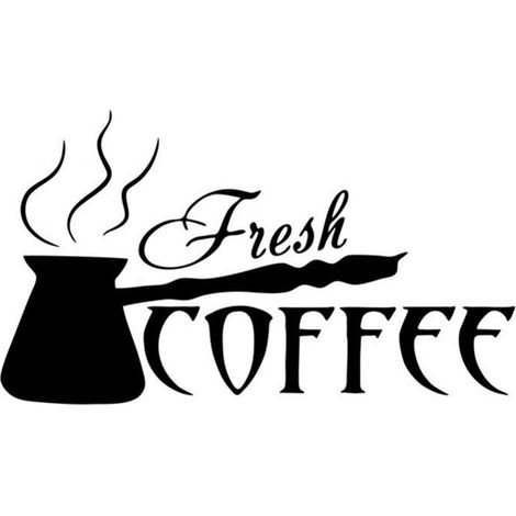Wandtattoo „Frisch gerösteter Kaffee“ aus Vinyl, Schwarz, 33 x 58 cm, 1 Stück