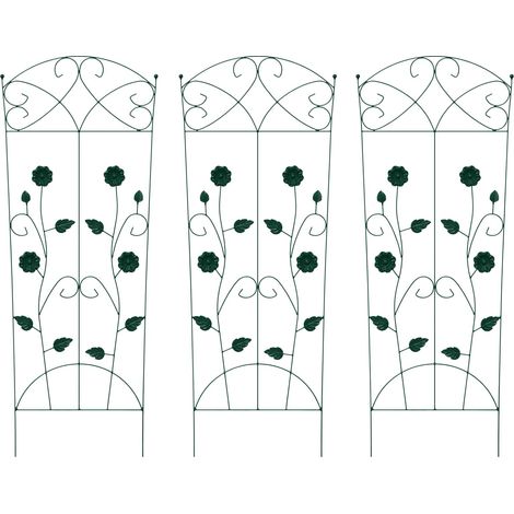 Garden Fence 3 pcs Green 110.5 x 42.5 cm Steel vidaXL