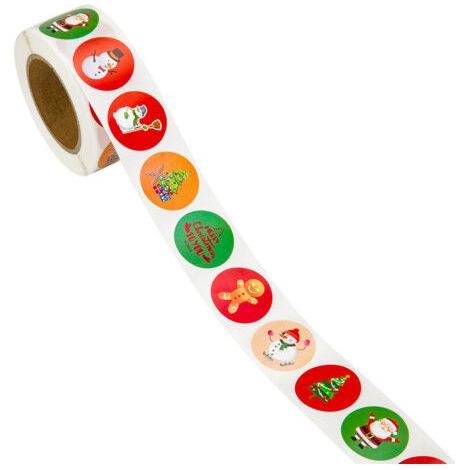 500pcs Christmas Stickers DIY Cake Biscuit Sealing Labels Adhesive Gift Box Stickers (1/5)