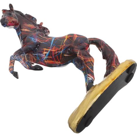 Figurine Cheval Graffiti en Résine Colorée Décoration de Bureau et Salon Sculpture Équestre Symbolisant Réussite Ornement Moderne pour Hall D’Entrée et Table Art Décoratif (1/5)