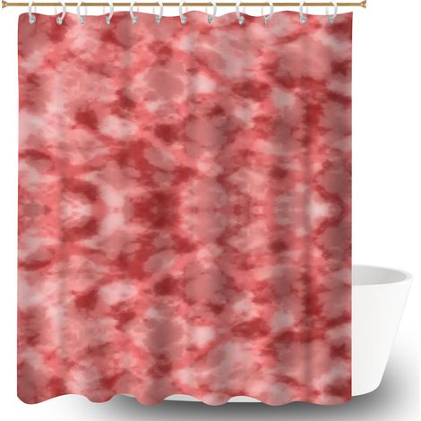 Voile de douche fluide en polyester 180x180 avec 12 œillets housse de baignoire pour un printemps fleuri dans la salle de bain (1/5)