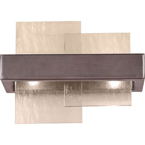Kolarz RETTANGOLO Applique en Verre 2 Lumières Brunito Brossé
