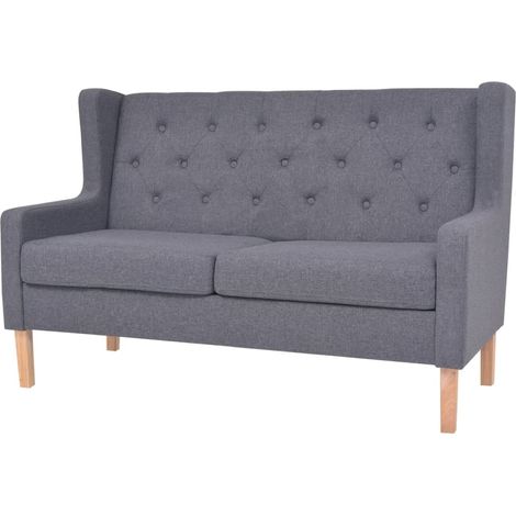 Sofa 2-Sitzer Stoff Grau