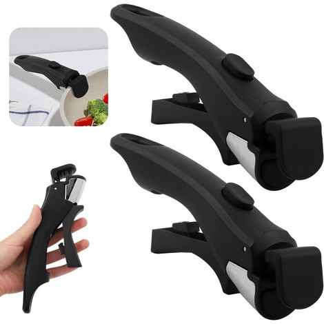 Ensemble de 2 poignées de casserole détachables - Universelles - Poignées de rechange - Accessoires pour poignées anti-brûlure (1/5)