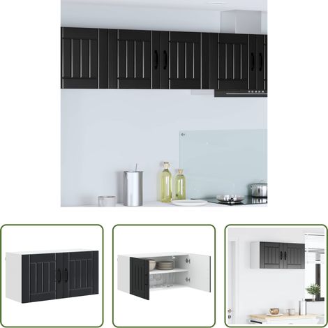 Holzschrank - Küchenschrank Schwarz 80 x 31 x 40 cm Holzwerkstoff (1/5)