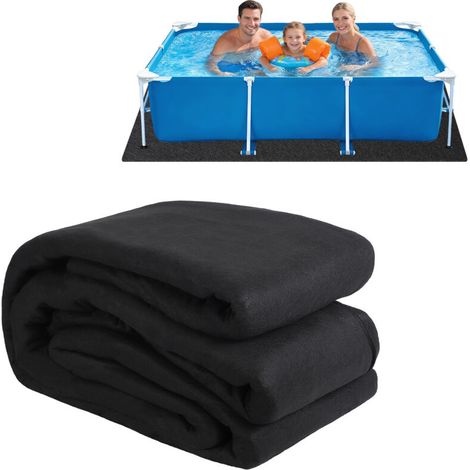 Tapis de Piscine pour Piscine Hors Sol, Protection Anti-Puncture, Multifonctionnel, Installation Facile, Carré, 12X20 FT