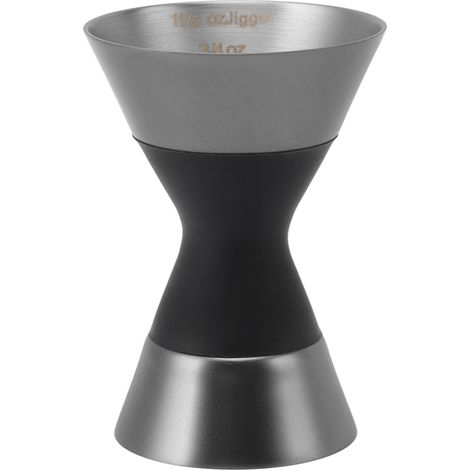 Doppelseitiger Edelstahl-Jigger für die Bar mit Skala, präziser Schussmessung, schwarze Beschichtung (1/5)