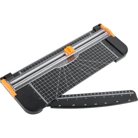 A4 Massicot 12 Pouces Règle Guillotine Coupe Papier Massicot Grand Format Guillotine avec Sécurité Automatique Coupe Papier Portable Remplaçable Lame (1/5)
