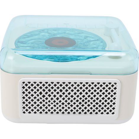 Enceinte Bluetooth sans fil, petite platine vinyle, veilleuse, rechargeable par USB, enceinte de bureau Wave pour chambre ou soirée, blanche (1/5)