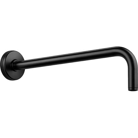 Braccio Doccia Tondo Curvo in Ottone Nero Opaco Lumia Lunghezza 20 cm AER