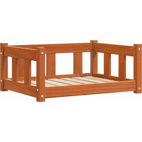 Letto per Cani Marrone cerato 65,5 x 50 x 28 cm Pino massello vidaXL