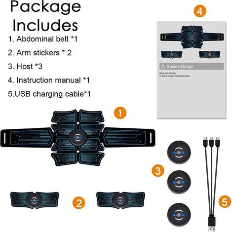 Elektrischer EMS-Bauchmuskelstimulator für Gewichtsabnahme, Fitness und Bauchmuskeltraining. Unisex-Gerät für Muskel- und Körperübungen. – AquaForge (1/5)