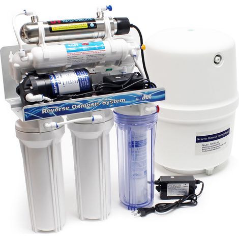 Naturewater Equipo de ósmosis inversa 180l/día filtración de agua de 6 etapas, sistema de ósmosis inversa doméstico, filtro de agua para casa