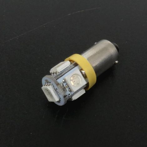 Ampoule LED 12V orange culot BA9S 90 lumens RMS pour moto auto (1/3)