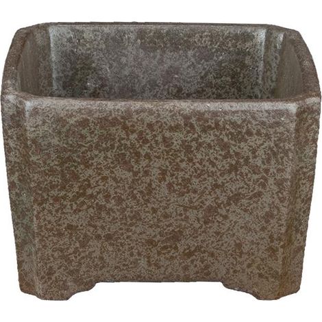 Vaso per bonsai quadrato in gres argentato 10,5x10,5x6,5 cm - ZL308