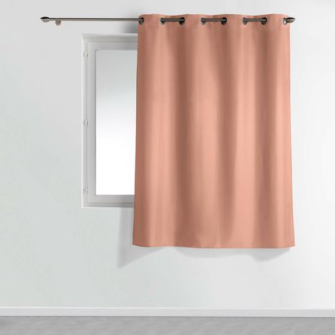 Rideau à œillets petite hauteur 140 x 180 cm – polyester uni essentiel – Blush (1/3)