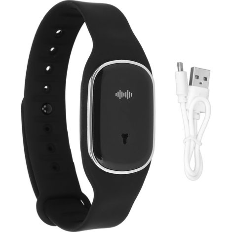Bracelet Anti Moustiques Ultrasonique Rechargeable USB - Répulsif Électrique pour Adultes et Enfants - Noir (1/5)
