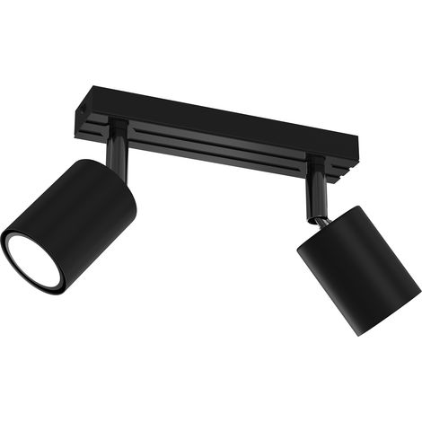 Rampe 2 spots orientables noire GU10 2x8W Luminex Terra