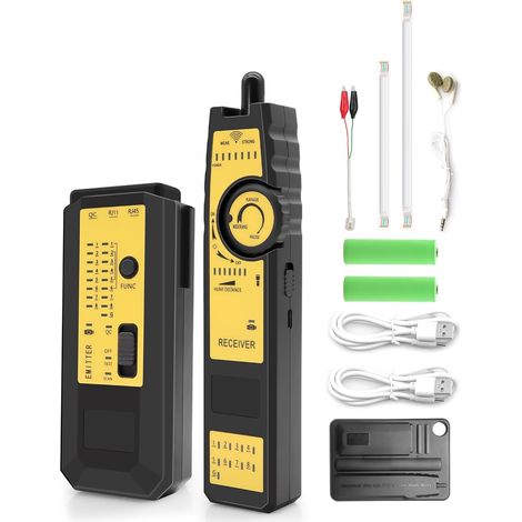 Sollbry LAN-Netzwerktester – Ethernet-Netzwerkkabel-Tracker – Telefonkabel-Detektor – Kabeltester für RJ45/RJ11/RJ12 – Netzwerktester mit Leitungsfinder, Headset, Licht und (1/5)