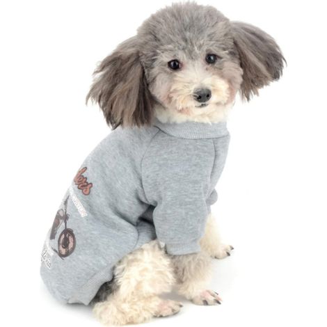 1 pull pour chien, motif moto, coton doux, taille S (jusqu'à 9 kg), pour chiens et chats petits (1/5)