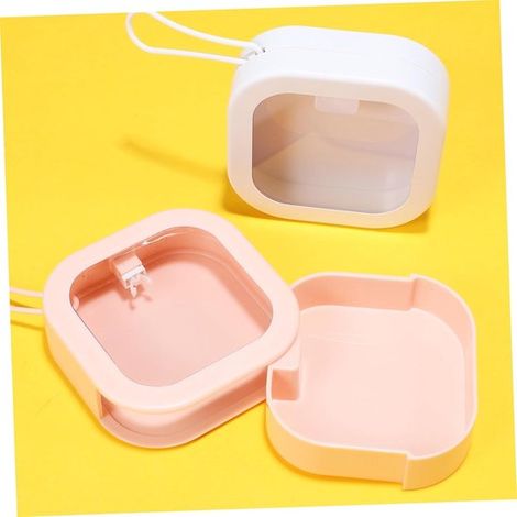 Elegante y espaciosa caja de almacenamiento con 2 compartimentos. Caja de almacenamiento de plástico para uso diario y viajes. (1/5)