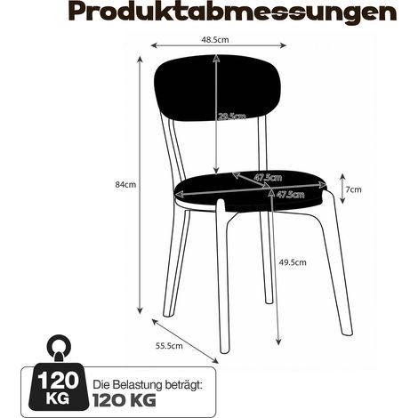 Lot de 2 chaises de salle à manger en tissu lin style médiéval. Assise confortable avec coussin,parfait pour cuisine et salle à manger. (1/5)