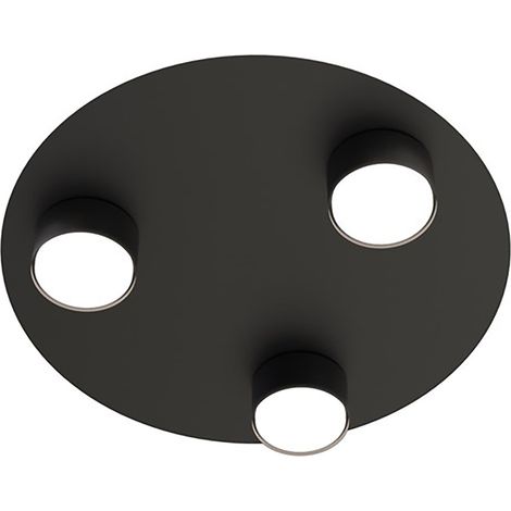 Plafoniera Moderna Dioniso Acciaio Nero 3 Luci Gx53 Ip20 (1/5)