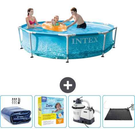 Intex-Schwimmbecken mit rundem Rahmen – 305 x 76 cm – Wasserdruck – im Lieferumfang enthalten Accessoire CB69