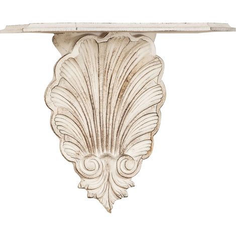 Biscottini - Mensola A Muro In Legno Finitura Bianco Anticato - L39xPr24xH37 Cm - Scaffale Angolare Cucina - Made In Italy - Mensola (1/2)