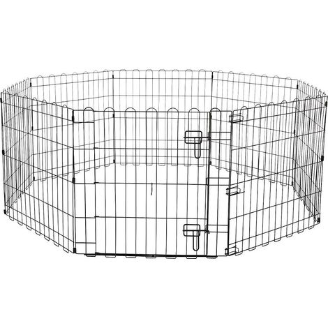 TrAdE Shop Traesio - Recinzione In Metallo Per Cani Pieghevole Per Esercizio 152,4 X 152,4 X 60,9 Cm - (1/5)