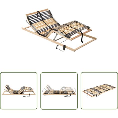 The Living Store Sommier à lattes électrique sans matelas avec 7 zones 70x200 cm - Sommier Électrique - Sommier À Lattes - Sommier Ajustable - Lit Électrique - Lit Avec Réglage Hauteur (1/5)