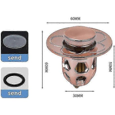 Bouchon de lavabo universel avec filtre anti-retournement. (1/3)