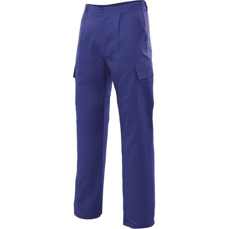 Pantalón básico industrial con bolsillos de parche tapeta y velcro VELILLA Serie 31601 50 Azulina