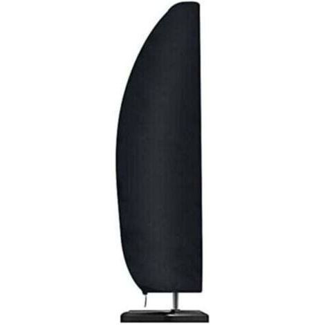 Housse Parasol Déporté Noir 210D Oxford PVC Imperméable Coupe-Vent 205x25/48/57cm Anti-UV avec Sac (1/4)