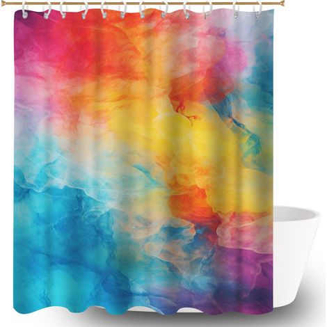 Rideau de bain en polyester 180x180 imprimé séparation douche pour une petite salle de bain (1/5)