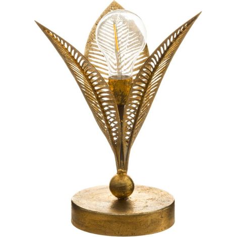 Lampe à Poser en Métal "Feuille" 24cm Or (1/2)
