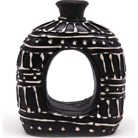 Vase Ovale en Forme de Donut - Chocolat 18cm- Vendu par 1 (1/4)