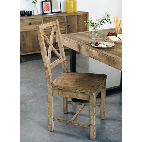 Chaise en bois recyclé BRISBANE (lot de 2) (1/3)