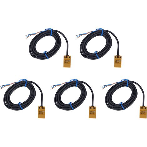 5er-Pack induktive 2-Draht-Näherungssensoren, normalerweise offen, IP65, DC 10–30 V, 200 mA, wasserdicht (1/5)