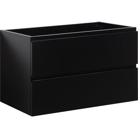 Waschbeckenunterschrank Angela 80cm - Mat Schwarz - Unterschrank