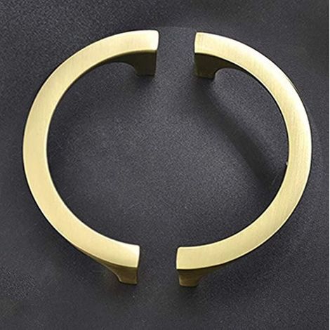 Lot de 1 paires de poignées de placard – Poignées élégantes en cuivre doré à double trou pour tiroirs, placards, meubles TV (1/4)