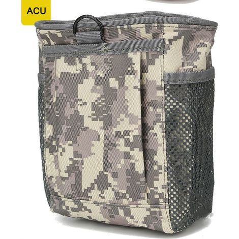 Sacoche tactique multifonctionnelle étanche pour petits objets, avec accessoires, idéale pour le recyclage et les sports de plein air. Sacoche de ceinture, camouflage nuit noire. (1/4)