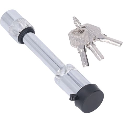 Verrou antipince pour attelage 5/8 pouce, goupille de remorque en acier inoxydable, style haltère avec serrure et 3 clés (1/5)