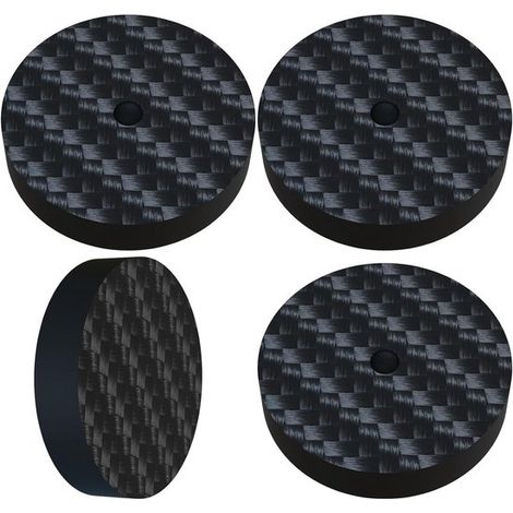 Lot de 4 pointes de découplage HiFi 25 x 5 mm CF255 en fibre de carbone, amortisseurs de vibrations pour amplificateurs, caissons de basses et platines vinyles, noires (1/5)