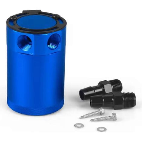 Réservoir de récupération d'huile universel compact à chicanes, 2 ports, en aluminium, pouvant également servir de réservoir de carburant ou de bouilloire à deux orifices pour une meilleure aération. (1/5)