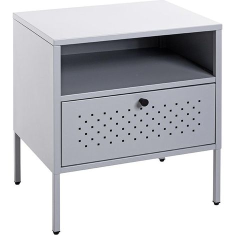 Table de Chevet 1 Tiroir "Boston" 50cm Gris (1/5)