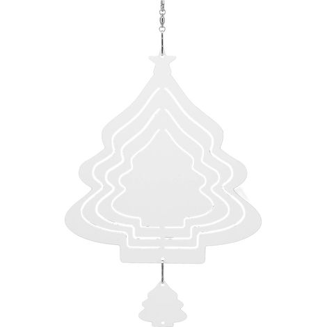 Carillon éolien par sublimation, ornement rotatif en aluminium vierge en forme de sapin de Noël, décoration suspendue pour le jardin et la maison pour Noël (1/5)